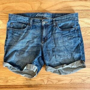 denim boyfriend shorts